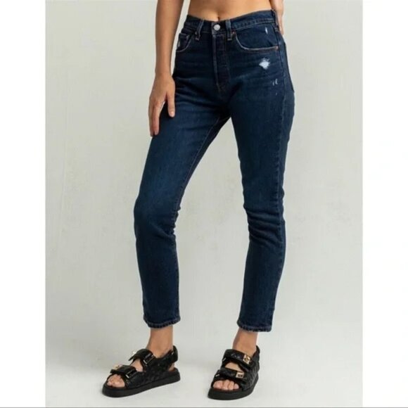 Levi's 501 Skinny High Rise Button Fly Jeans - Picture 1 of 11